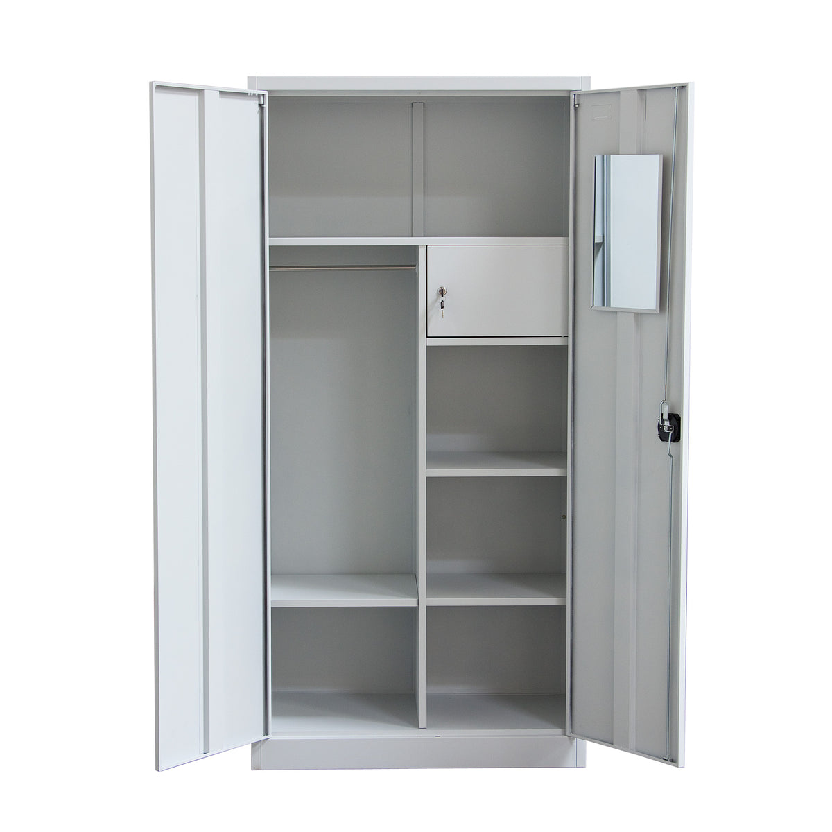 Diamond Sofa Bedroom 2-door Metal Closet With Safe and Mirror With Key Lock  Entry CCMSDG - Osmond