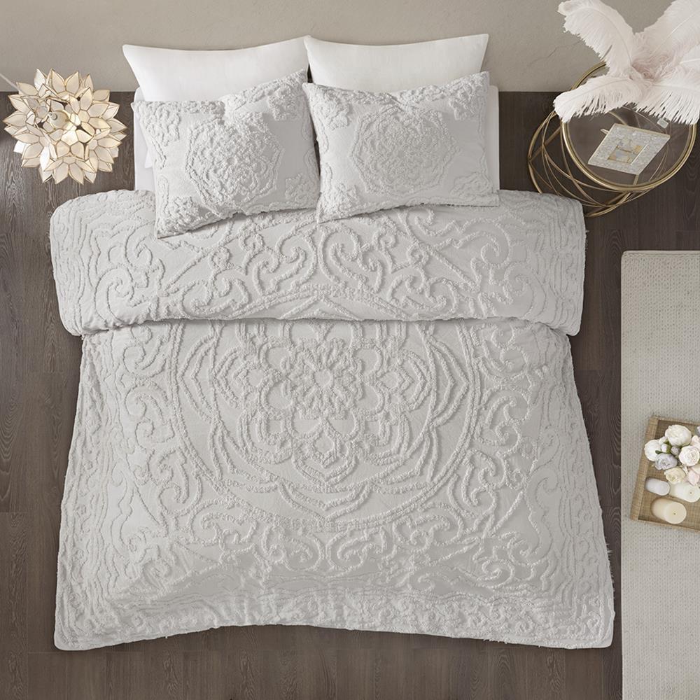 MADISON PARK Laetitia Medallion Cotton Chenille 3-Pc. fashion Comforter Set Full/Queen