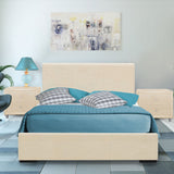 Camden Isle Hindes Upholstered Platform Bed, Beige with 1 Nightstand