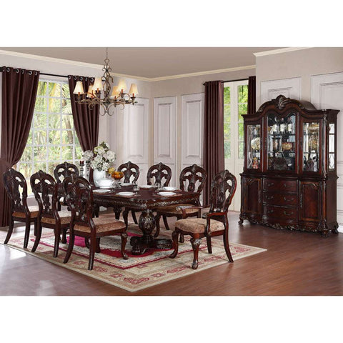 Homelegance Deryn Park 10 Piece Double Pedestal Dining Room Set in Cherry