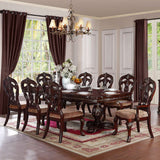 Homelegance Deryn Park 7 Piece Oval Pedestal Dining Room Set in Cherry
