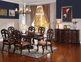 Homelegance Deryn Park 7 Piece Oval Pedestal Dining Room Set in Cherry