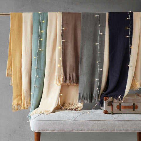 INK+IVY Stockholm Color Block Faux Cashmere Throw 50x60"