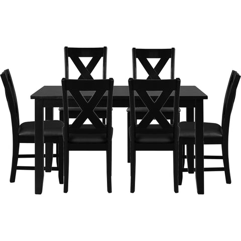 Kendal 7 Piece Dining Set, Black