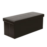 American Furniture Classics Model 512 Foldable Tufted Storage Bench - Dark Brown