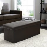 American Furniture Classics Model 512 Foldable Tufted Storage Bench - Dark Brown