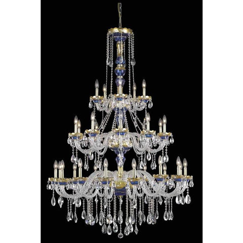 Elegant Lighting Alexandria 30 light Blue Chandelier Clear Elegant Cut Crystal