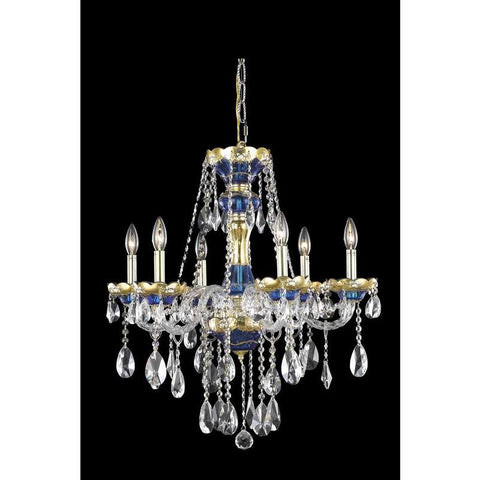 Elegant Lighting Alexandria 6 light Blue Chandelier Clear Spectra Swarovski Crystal