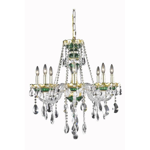 Elegant Lighting Alexandria 8 light Green Chandelier Clear Elegant Cut Crystal