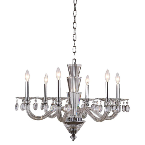 Elegant Lighting Augusta Pendant Lamp D:29.5" H:28" Lt:6 Chrome Finish