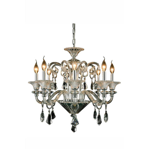 Elegant Lighting Aurora Pendant Lamp D:26" H:24" Lt:8 Chrome Finish