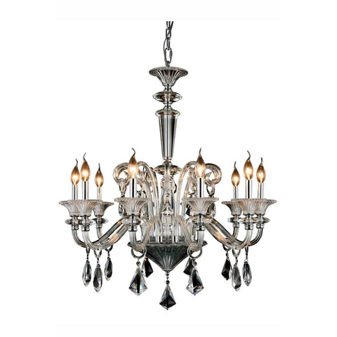 Elegant Lighting Aurora Pendant Lamp D:32" H:34" Lt:10 Chrome Finish