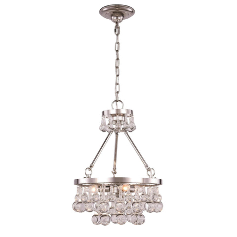 Elegant Lighting Bettina Pendant Lamp D:15" H:19" Lt:3 Polished Nickel Finish Royal Cut Clear