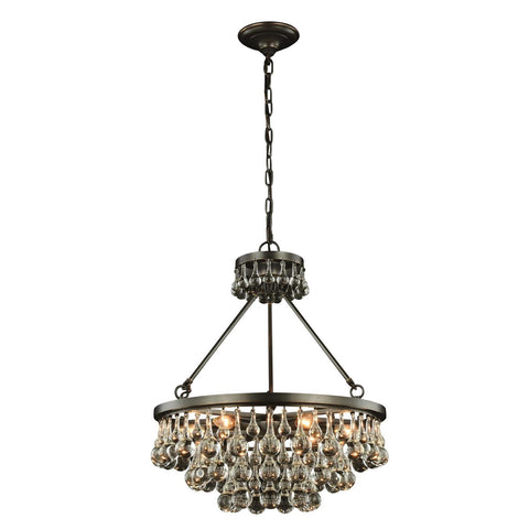 Elegant Lighting Bettina Pendant Lamp D:22" H:22" Lt:6 Bronze Finish Royal Cut Clear