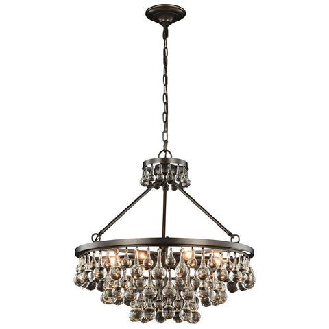 Elegant Lighting Bettina Pendant Lamp D:26" H:24" Lt:8 Bronze Finish Royal Cut Clear