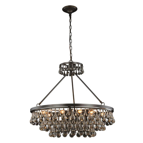 Elegant Lighting Bettina Pendant Lamp D:32" H:30" Lt:10 Bronze Finish Royal Cut Clear