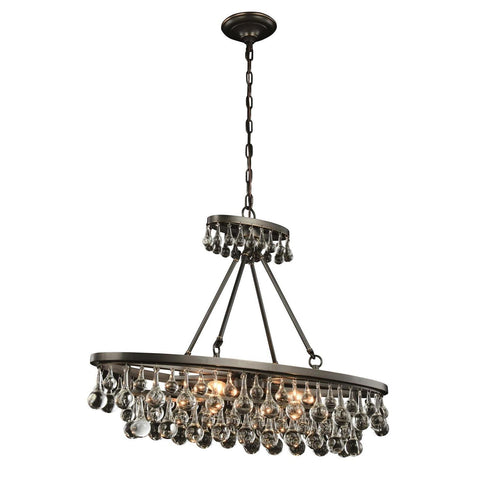 Elegant Lighting Bettina Pendant Lamp L:34" W:10" H:25" Lt:4 Bronze Finish Royal Cut Clear