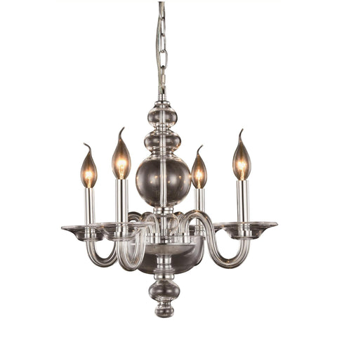 Elegant Lighting Champlain Pendant Lamp D:17.5" H:17" Lt:4 Chrome Finish