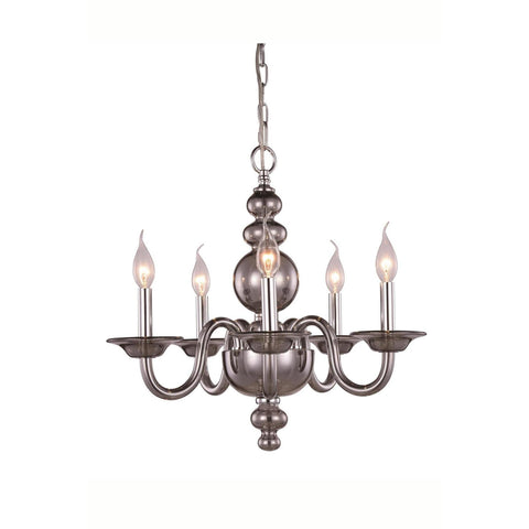 Elegant Lighting Champlain Pendant Lamp D:20" H:17" Lt:5 Chrome Finish