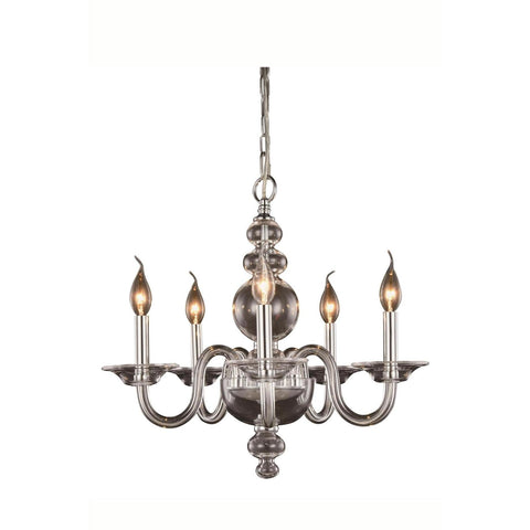 Elegant Lighting Champlain Pendant Lamp D:20" H:17" Lt:5 Silver Shade Finish