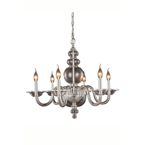 Elegant Lighting Champlain Pendant Lamp D:27" H:22" Lt:6 Chrome Finish