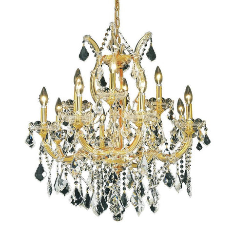 Elegant Lighting Maria Theresa 13 light Gold Chandelier Clear Spectra Swarovski Crystal