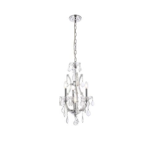 Elegant Lighting Maria Theresa 4 light Chrome Pendant Clear Elegant Cut Crystal