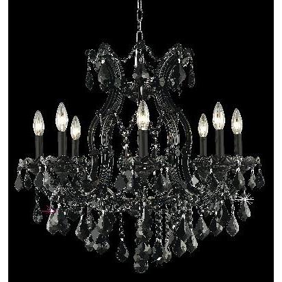 Elegant Lighting Maria Theresa 9 light Black Chandelier Jet (Black) Royal Cut Crystal