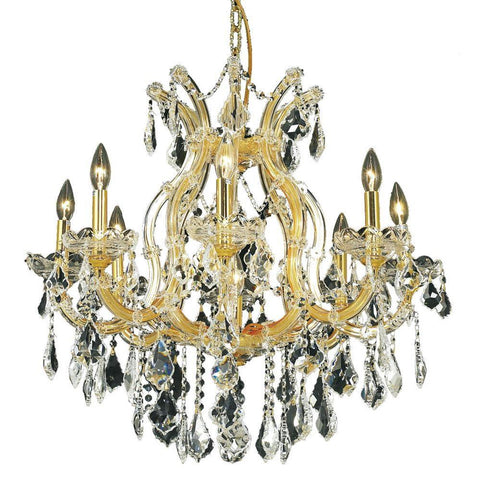 Elegant Lighting Maria Theresa 9 light Gold Chandelier Clear Spectra Swarovski Crystal