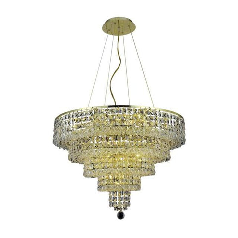 Elegant Lighting Maxime 14 light Gold Chandelier Clear Swarovski Elements Crystal