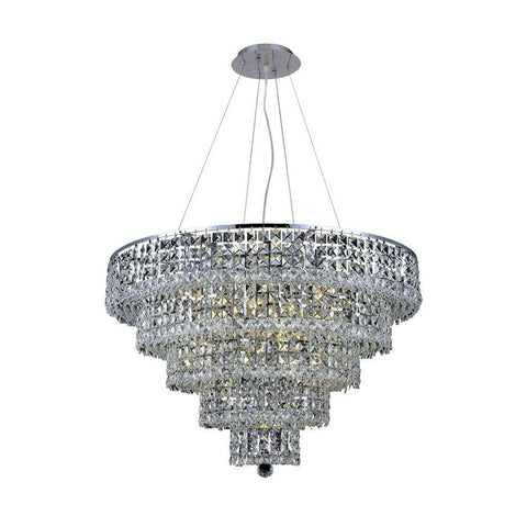 Elegant Lighting Maxime 17 light Chrome Chandelier Silver Shade (Grey) Swarovski Elements Crystal