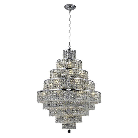 Elegant Lighting Maxime 20 light Chrome Chandelier Silver Shade (Grey) Swarovski Elements Crystal