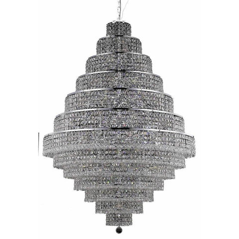 Elegant Lighting Maxime 38 light Chrome Chandelier Silver Shade (Grey) Royal Cut Crystal