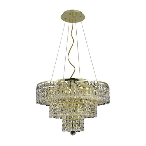 Elegant Lighting Maxime 9 light Gold Chandelier Clear Elegant Cut Crystal