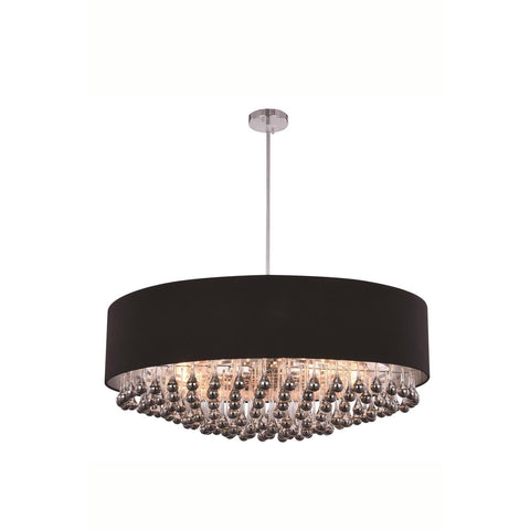 Elegant Lighting Metro Pendant Lamp D:35" H:14.6" Lt:9 Chrome Finish Royal Cut Clear