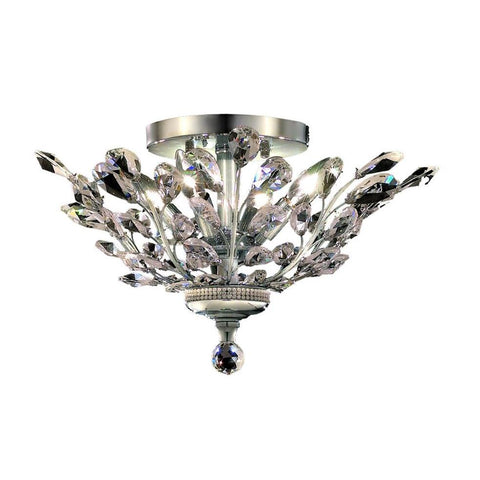 Elegant Lighting Orchid 4 light Chrome Flush Mount Clear Spectra Swarovski Crystal