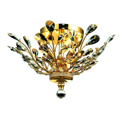 Elegant Lighting Orchid 4 light Gold Flush Mount Clear Spectra Swarovski Crystal