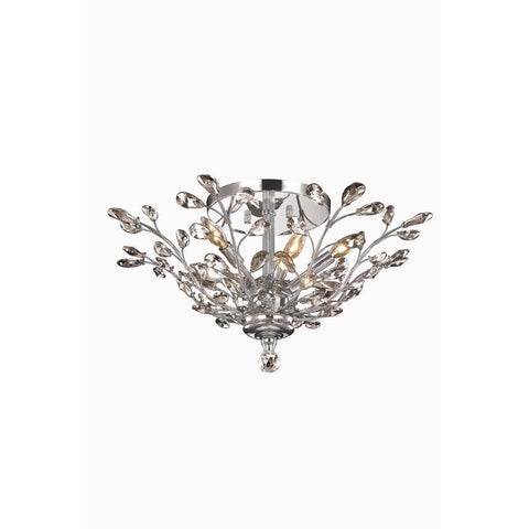 Elegant Lighting Orchid 6 light Chrome Flush Mount Clear Spectra Swarovski Crystal