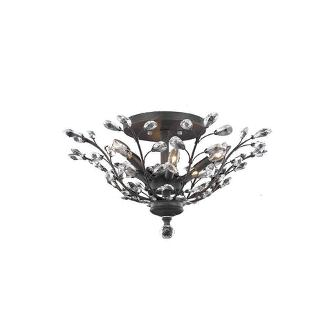 Elegant Lighting Orchid 6 light Dark Bronze Flush Mount Clear Elegant Cut Crystal