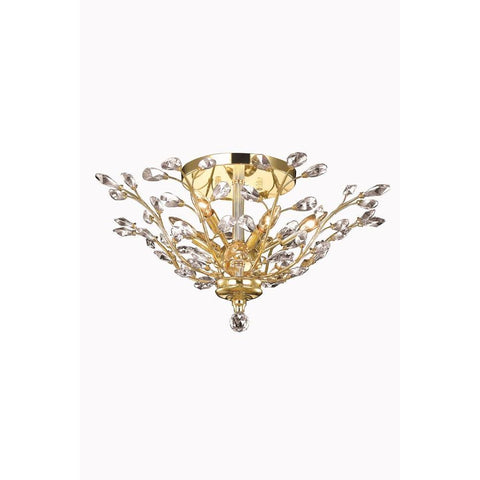 Elegant Lighting Orchid 6 light Gold Flush Mount Clear Elegant Cut Crystal