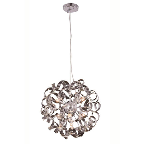 Elegant Lighting Ritz Pendant Lamp D:18" H:18" Lt:7 Chrome Finish