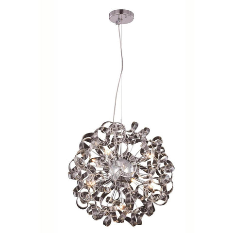 Elegant Lighting Ritz Pendant Lamp D:24" H:24" Lt:9 Chrome Finish