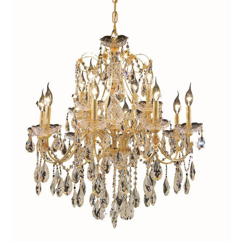 Elegant Lighting St. Francis 12 light Gold Chandelier Clear Elegant Cut Crystal