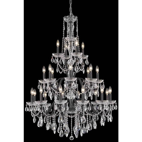 Elegant Lighting St. Francis 24 light Dark Bronze Chandelier Clear Swarovski Elements Crystal