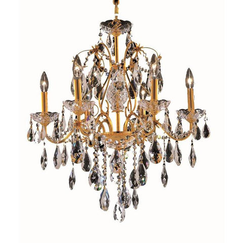 Elegant Lighting St. Francis 6 light Gold Chandelier Clear Elegant Cut Crystal