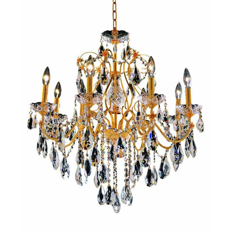 Elegant Lighting St. Francis 8 light Gold Chandelier Clear Swarovski Elements Crystal