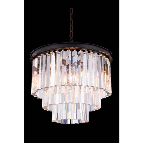 Elegant Lighting Sydney 9 light Matte Black Chandelier Clear Royal Cut Crystal