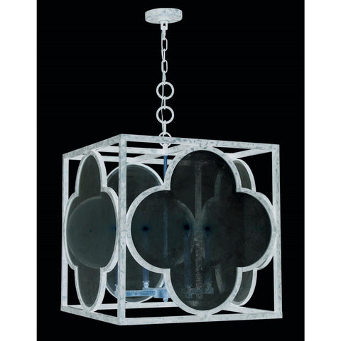 Elegant Lighting Trinity 4-Light 22 Inch Pendant in Aged Copper w/Aged Glass