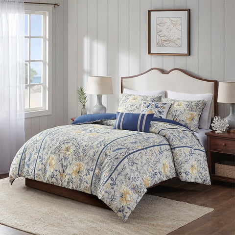 Harbor House Livia 5 Piece Cotton Duvet Cover Set - Full/Queen