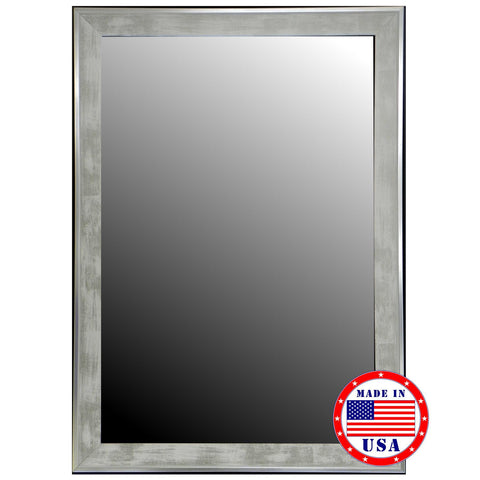 Hitchcock Butterfield Scratched Wash White And Silver Trim Framed Wall Mirror 2557000